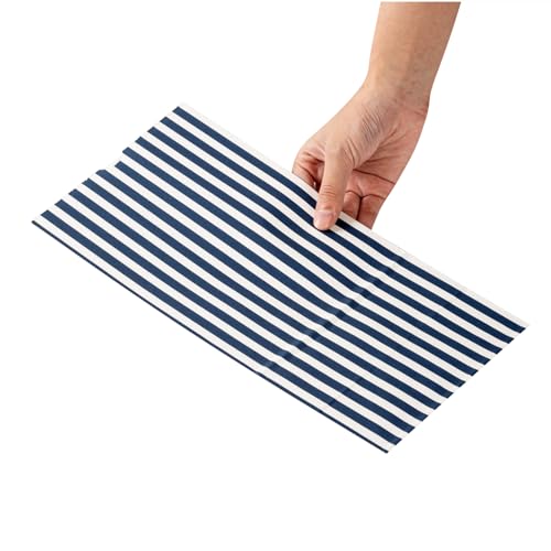 Blue And White Stripe Paper Bag (8 lb / Blue & White)