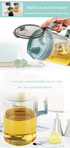 Olive Oil Vinegar Syrups Bottle Dispenser Cruet (Green-650ml)