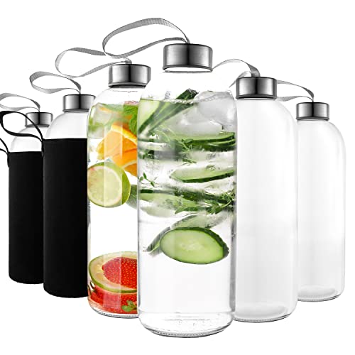 32 oz Glass Water Bottle Set of 12