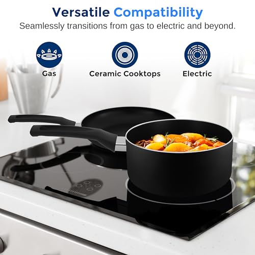 6 Piece Pots and Pans Set (Black)