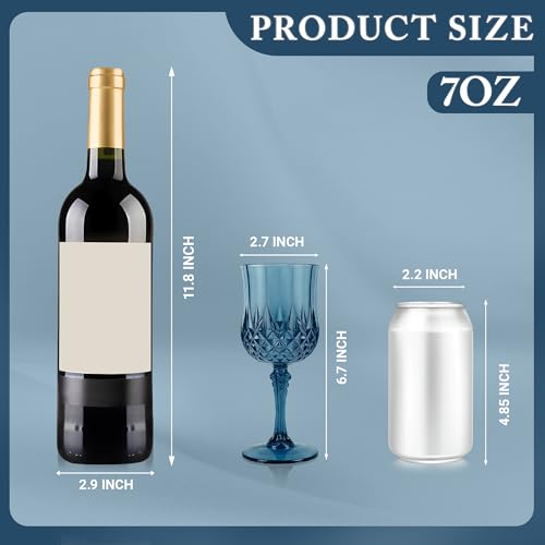 24Pack Plastic Wine Glasses (Navy Blue)