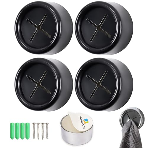 Adhesive Kitchen Dish Towel Hooks (Adhesive Kitchen Towel Hook, Black)