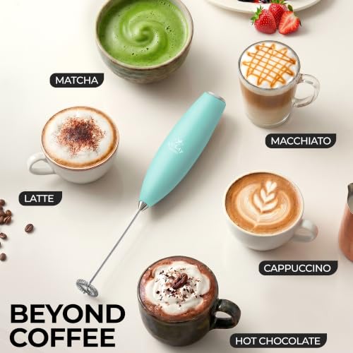 Zulay Powerful Milk Frother for Coffee with Upgraded Titanium Motor (Mint / OG Frother)