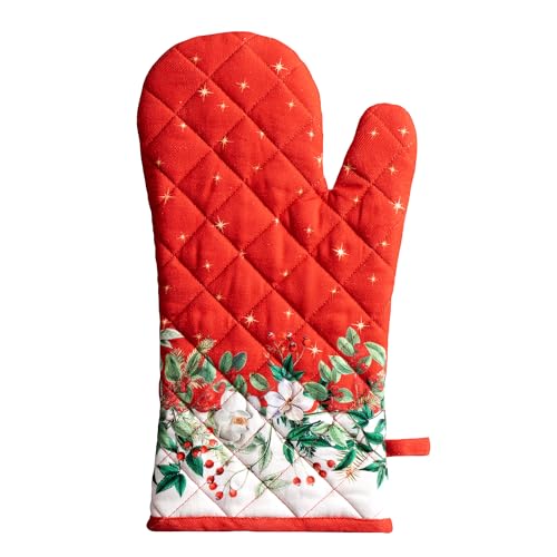 Maison d'Hermine Oven Gloves 100% Cotton Oven Mitt (107 - Noel / 7.5" x 13" (Oven Mitt))