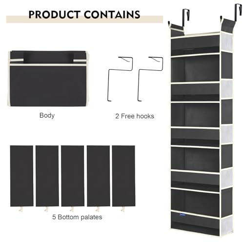 Over The Door Hanging Organizer 5 (Black / 5-shelf)