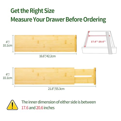 3 Pack Bamboo Drawer Dividers