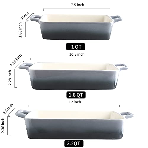 Bakeware Set Ceramic Baking Dish (Gradient Gray)