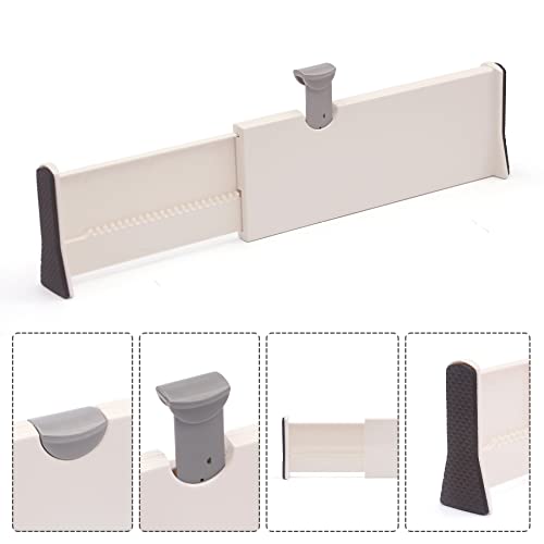 Set of 8 Adjustable Drawer Dividers Organizer Separators Plastic Dresser Organizer for Bedroom (8 Count)