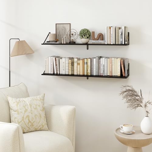 Black Deep Floating Shelves for Wall