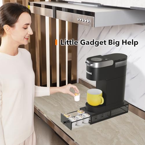 K Cup Organization Storage Drawer Maker K Cup Holder Coffee Pod Organizer Stand Tray Counter Rack Countertop Maker Stand Capsules Compatible with Keurig Accessories Holds 12 Pods (12 Pod Capacity)