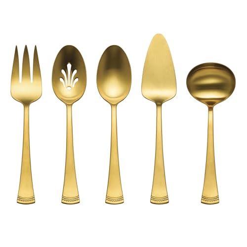 Portola Gold Satin 5 (5-Piece Hostess Set, Gold)