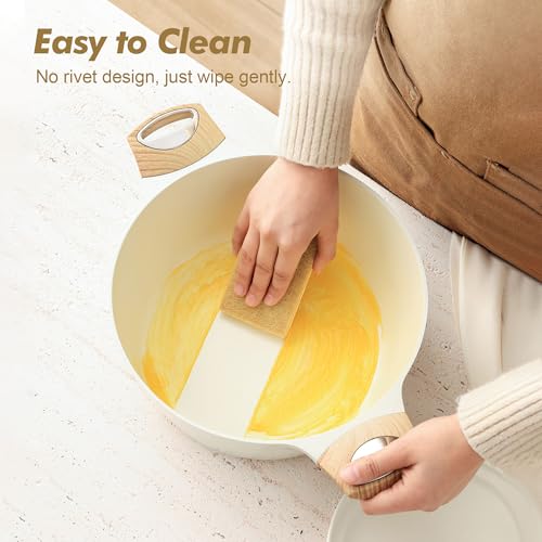 Ceramic Nonstick Pot (4.5 + 6.6 Quarts / Ceramic White)
