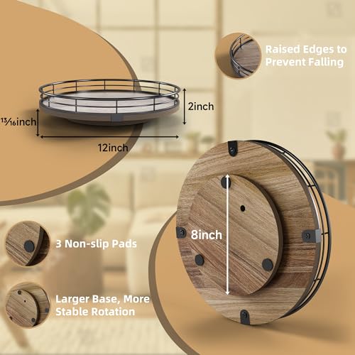 Acacia Wood 12" Lazy Susan Turntable Organizer for Table Top