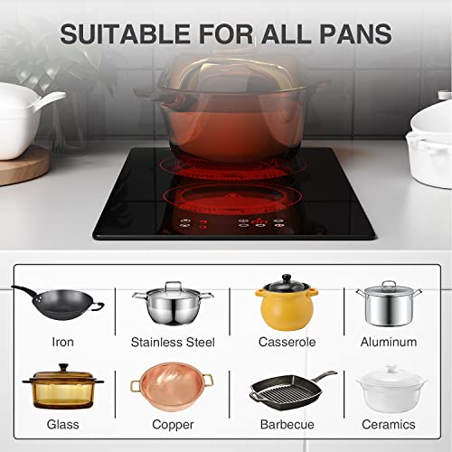 12 Inch 2 Burner Electric Cooktop