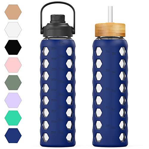 Glass Water Bottle (Bule / 32 Ounces)