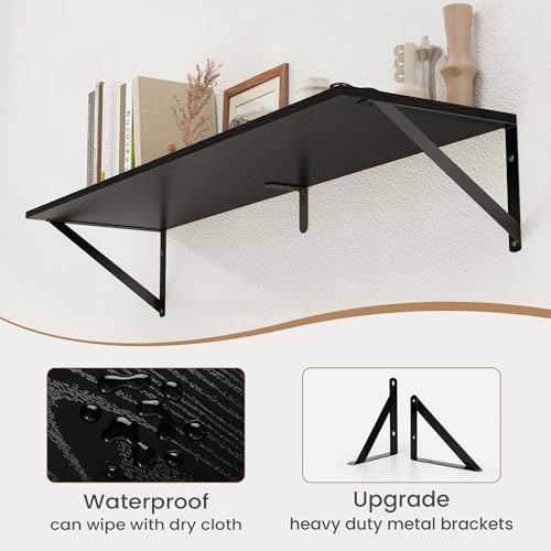 Black Deep Floating Shelves for Wall