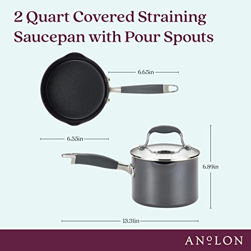 Advanced Home Nonstick Saucepan with Lid (2 Quarts / Moonstone)
