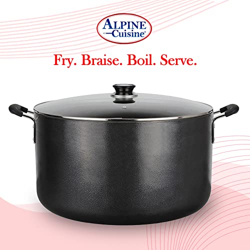 30 Quart Non stick Stock Pot with Tempered Glass Lid and Carrying Handles (30-Quart Stock Pot / Standard Packaging)