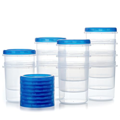 Food Storage Containers with Twist Top Lids (32oz-12 pack)