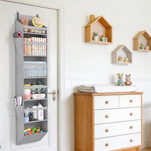 1 Pack Over the Door Organizer (Gray / 6 section)