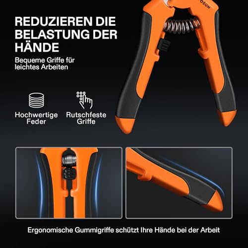 6.5 Inch Gardening Scissors Hand Pruner Pruning Shear with Straight Stainless Steel Blades Orange 1 (Orange Straight Blade / Orange)