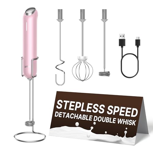 InstaWhisk Milk Frother with Variable Speed (Pink / Rechargeable)