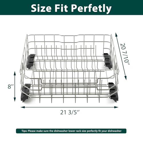 Upgraded WD28X34744 WD28X26099 Lower Rack Replacement Parts for GE Dishwasher Dishrack 20.7'' D x 21.6'' W GE GDF510PSM0SS GDF510PSJ0SS GDF510PSR0SS WD28X24396 Bottom Drawer Tray Assembly 1 Pack (21.6‘’ x 20.7'' x 8'')