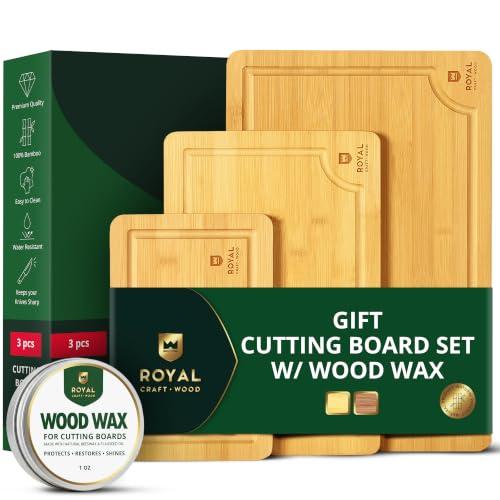Wooden Cutting Boards for Kitchen Meal Prep & Serving (3-Piece (Gift_Set) / Natural)