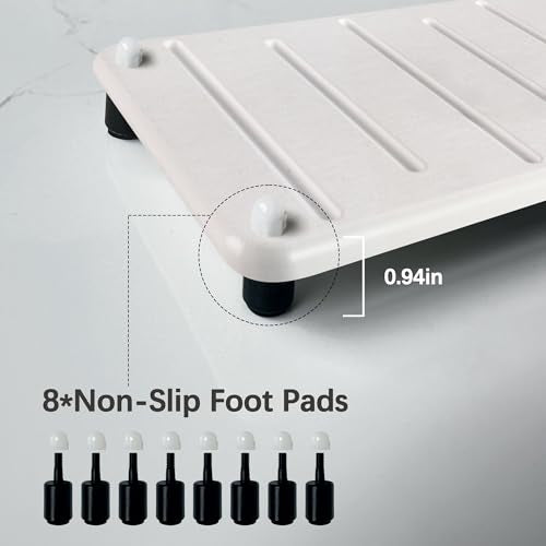 2PCS Water Absorbing Stone Drying Mat for Bathroom Sink & Kitchen Counter Organizer (2 Count)