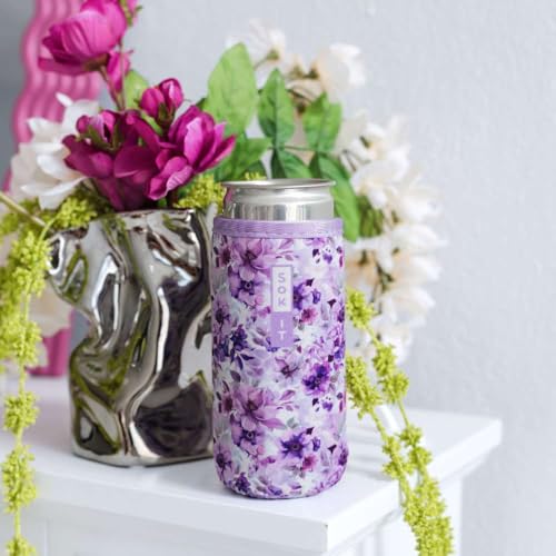 CanSok Sleeve for Beer & Soda Insulated Neoprene Cover (Lilac Meadows / 12oz Slim Can Sleeve)