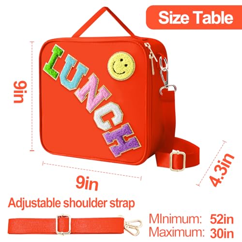Insulated Lunch Bag With Adjustable Shoulder Strap (Orange)