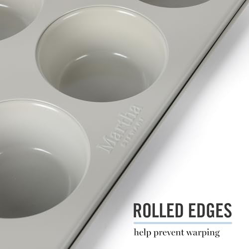 Gallen 12 Cup Nonstick Carbon Steel Muffin and Cupcake Pan (Cool Gray / 12 Cup Muffin Pan)