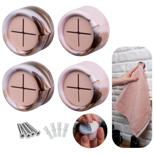 Towel Holder Towel Hooks (4 Pack / Pink Candy)