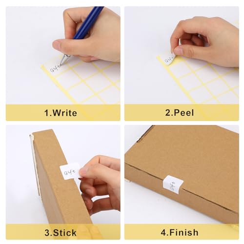 1440 Pcs Blank Date Labels 1" X 1" Labels Stickers for Organizing Square Writable White Labels Food Labels for Jars Boxes File Folders Envelopes School Office Kitchen (1440 Count)
