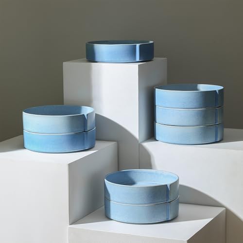 Bao 4 Piece Pasta Bowl Set Stoneware (Blue / 4-Piece - Pasta Bowl)