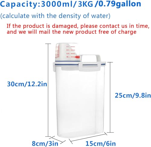 5.5 Lbs Rice Airtight Dry Food Storage Container Set of 4 (4 Pack)