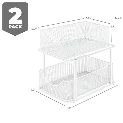 Pull Out Under Sink Organizer (2 Pack / White)
