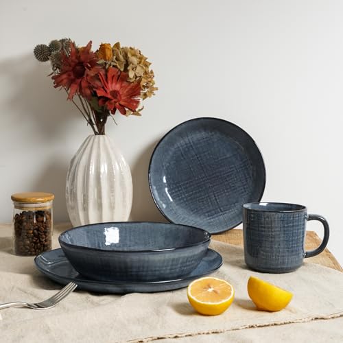 Moonlight 8.5 Inch Pasta Bowls Set of 4 (Dark Blue / Moonlight)