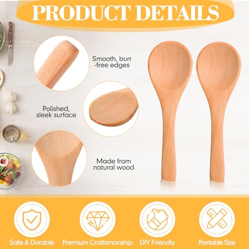 24 Pcs Small Wooden Spoons (Mix Color)