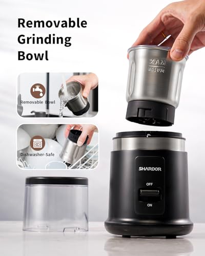 One Touch Coffee Grinder Electric (Black / 1 BOWL)