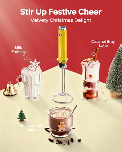 LunaFro Rechargeable Milk Frother (Warm Yellow (Gift Box))