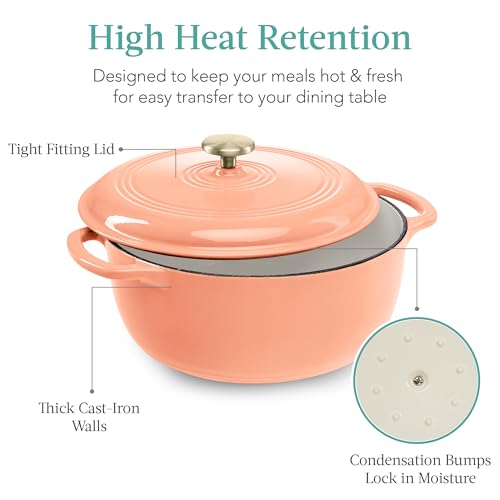 7.5 Quart Enamel Cast (Peach Sorbet / 7.5qt Round)