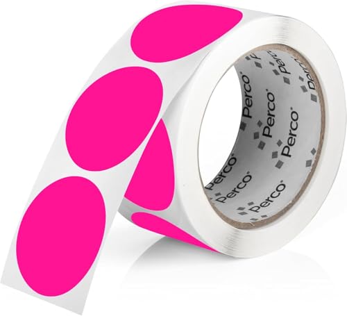 Neon Pink Round Circle Dot Sticker 2 (Neon Pink / 2 Inch)