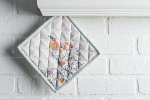 Pot Holders 100% Cotton Potholders (063 - Whitish Shabby Chique / 8" x 8" (Pot Holder Pack of 1))