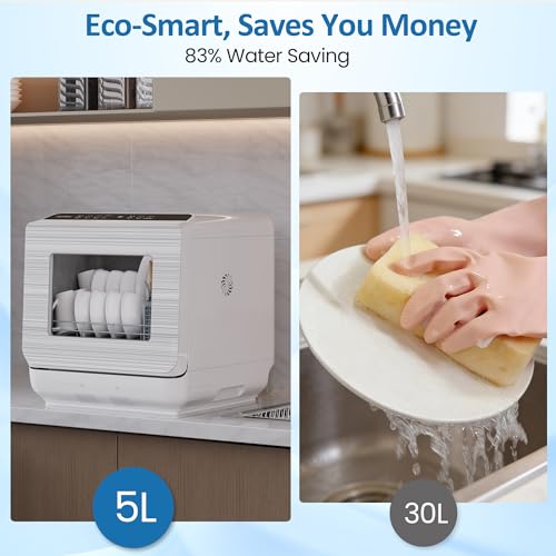 18" Compact Countertop Dishwasher with 6 Modes