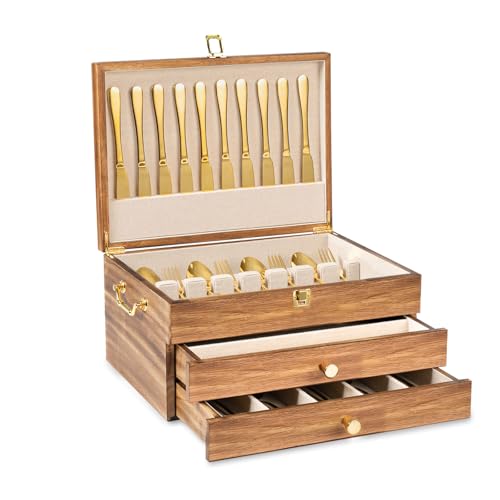 Silverware Storage Box (3 Layer Carbonized Black)