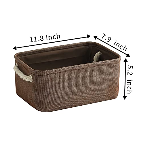 Storage Basket for Organizing (Brown / 6PCS/Small -11.8Lx7.9Wx5.2H)
