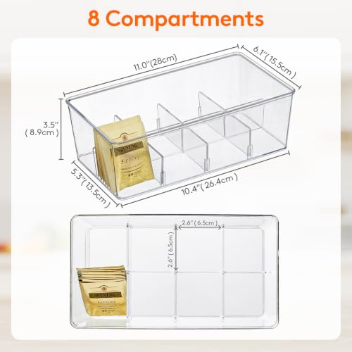 4 Pack 32 Compartment Tea Organizer (Clear / 32-compartment)