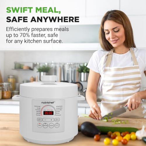 Electric Pressure Cooker 6 Quart Capacity (White)