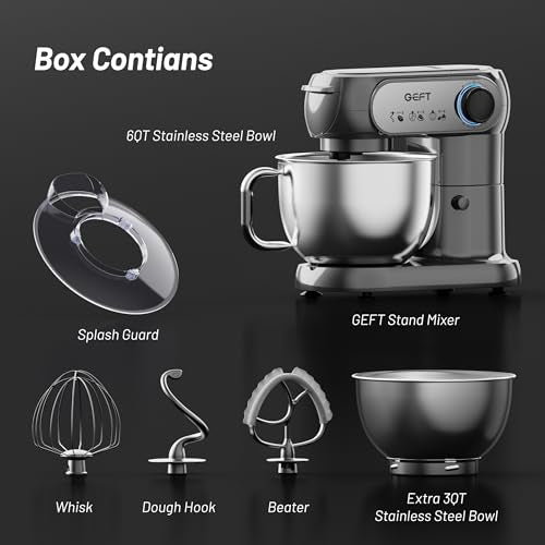 Stand Mixer 3.5QT&6QT Bowls Mixers Kitchen Electric Stand Mixer Gray (Gray / Two Bowls (3.5QT + 6QT))